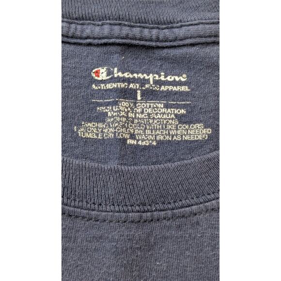 Champion Yale University Blue T-shirt Large Cotton Short Sleeve Distressed - Picture 3 of 10